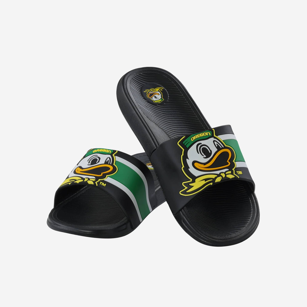 FOCO Oregon Ducks Striped Big Logo Raised Slide Green M 4