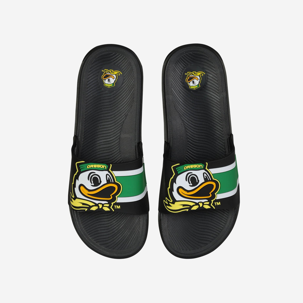 FOCO Oregon Ducks Striped Big Logo Raised Slide Green M 2