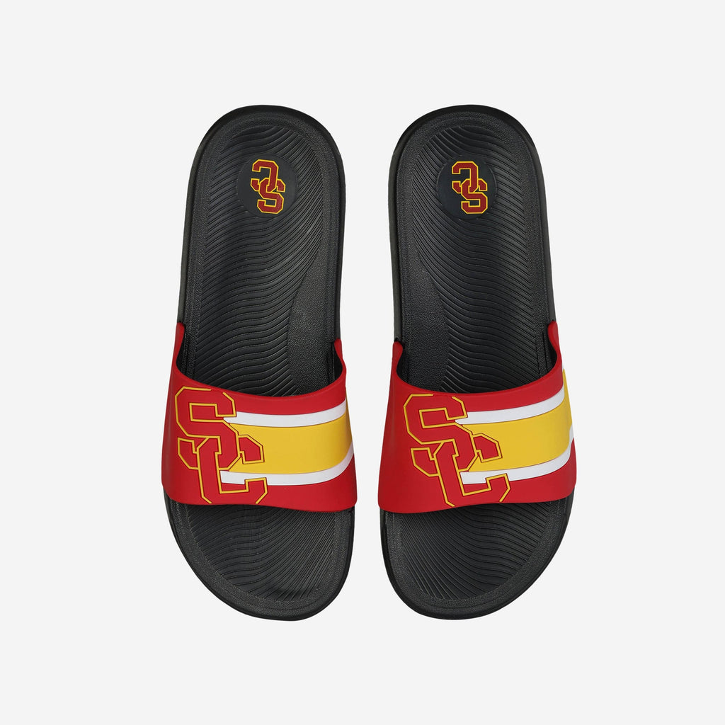 FOCO USC Trojans Striped Big Logo Raised Slide Black/XL 2