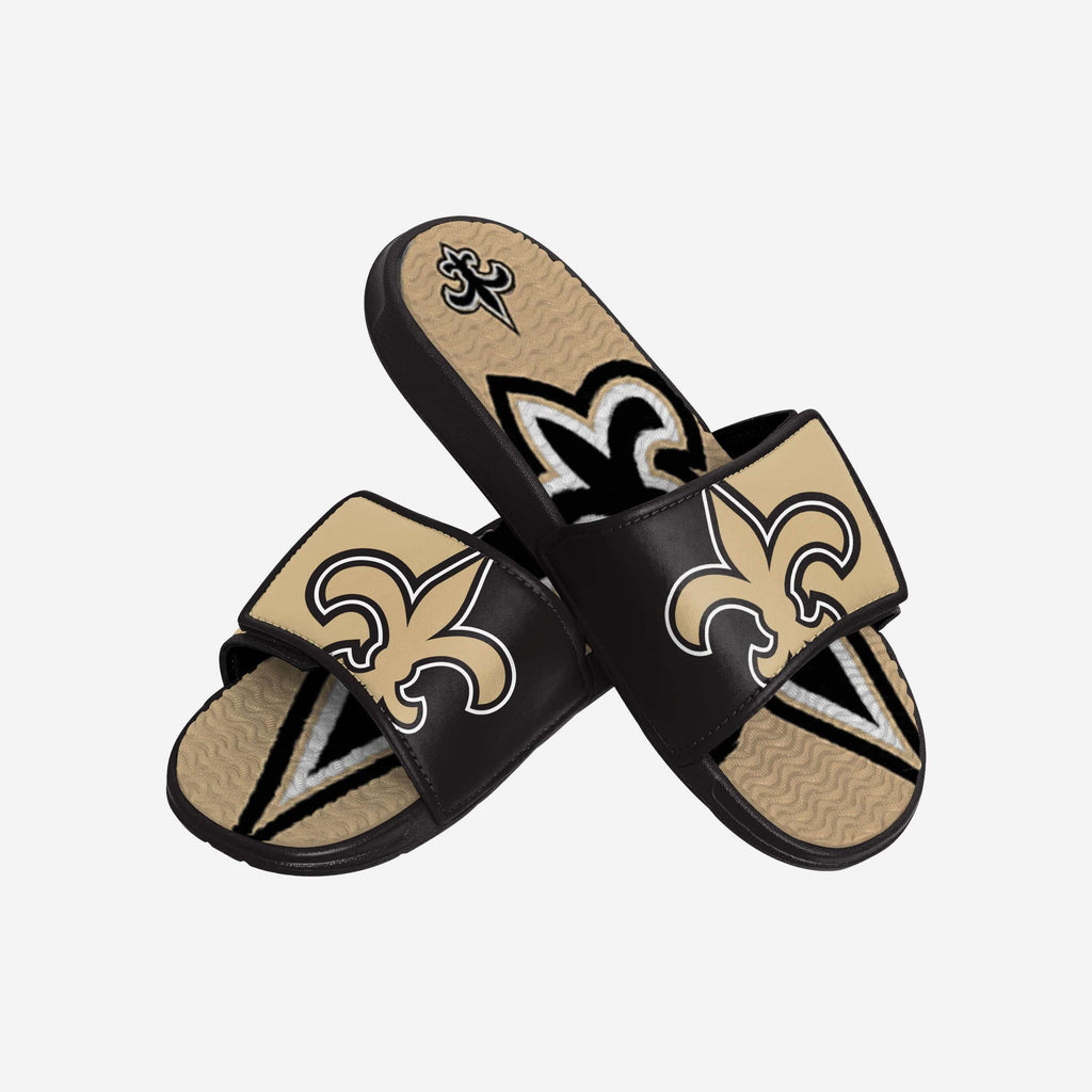 FOCO New Orleans Saints Colorblock Big Logo Gel Slide Black/Gold XL 4