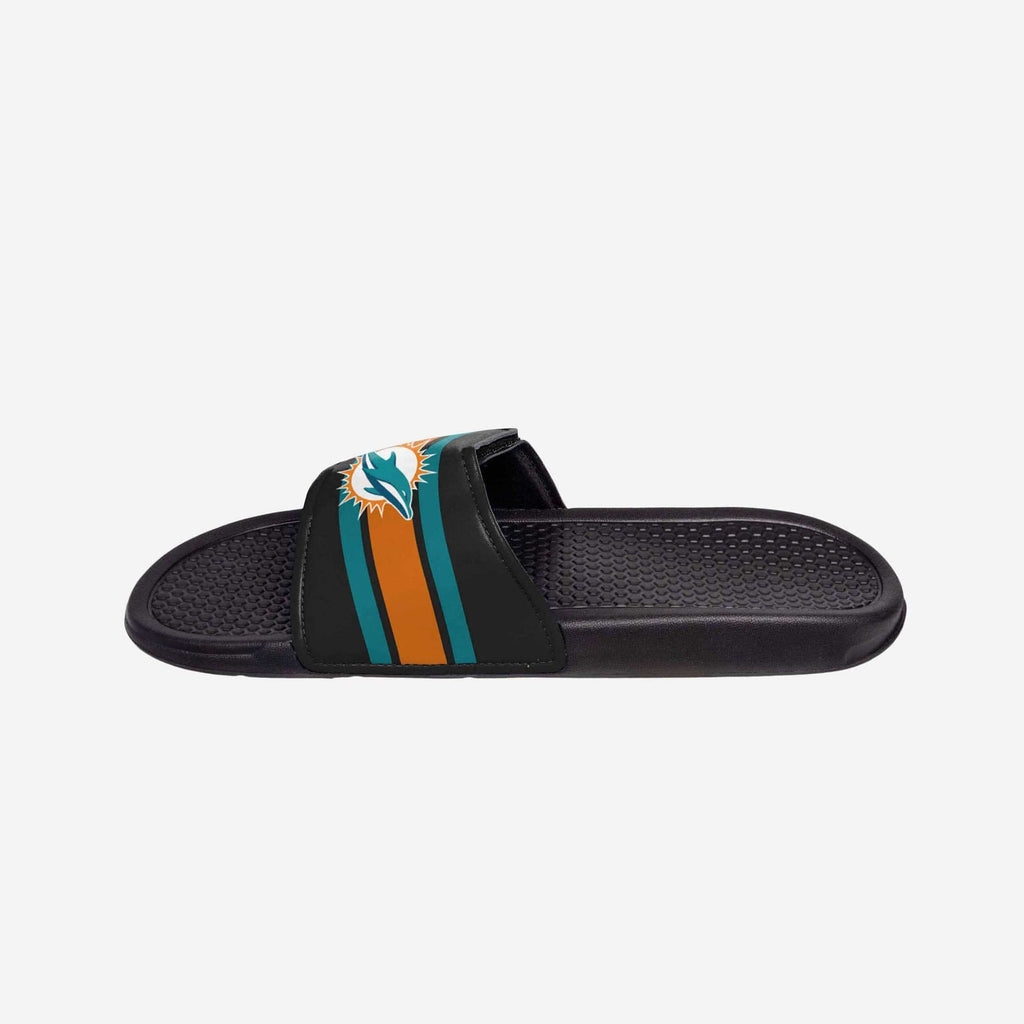 NEW! FOCO Miami Dolphins 2025 Team Stripe Molded Slides Men\'s 9/10 Miami Dolphins Team Stripe Gel Slide FOCO main image 2