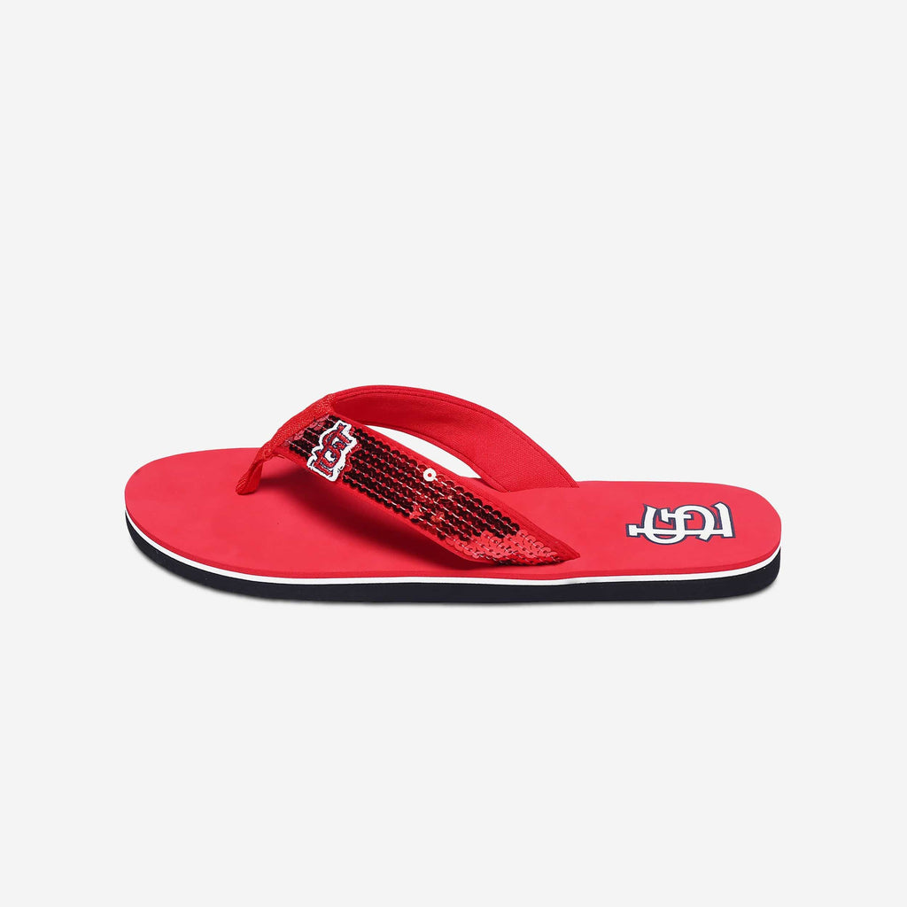 FOCO St. Louis Cardinals Sequin Flip Flop M 2