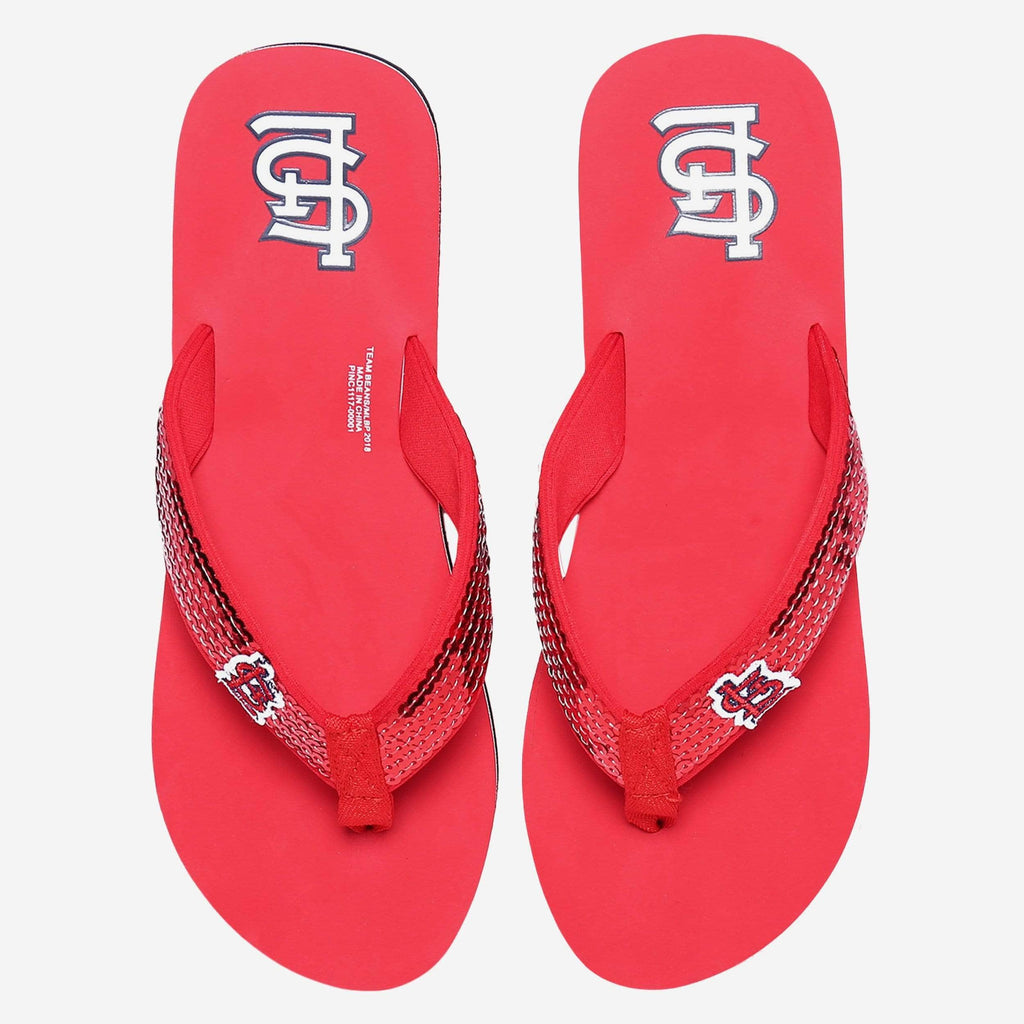 FOCO St. Louis Cardinals Sequin Flip Flop M 3