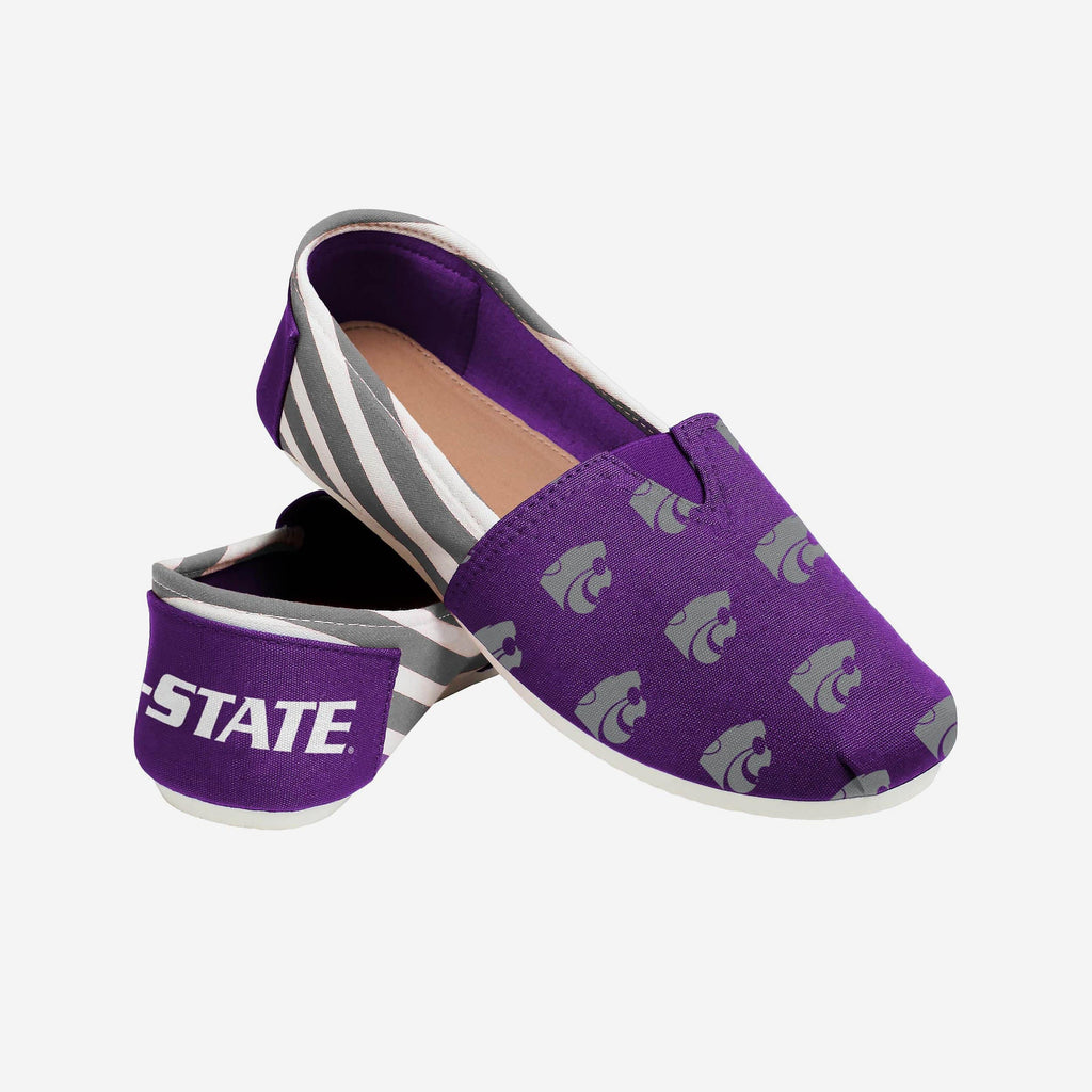 FOCO Kansas State Wildcats Stripe Canvas Shoe Women M 4