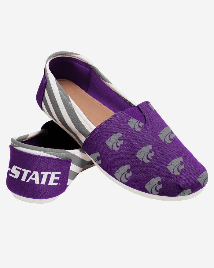 Kansas State Wildcats Womens Stripe Canvas Shoe FOCO - FOCO.com
