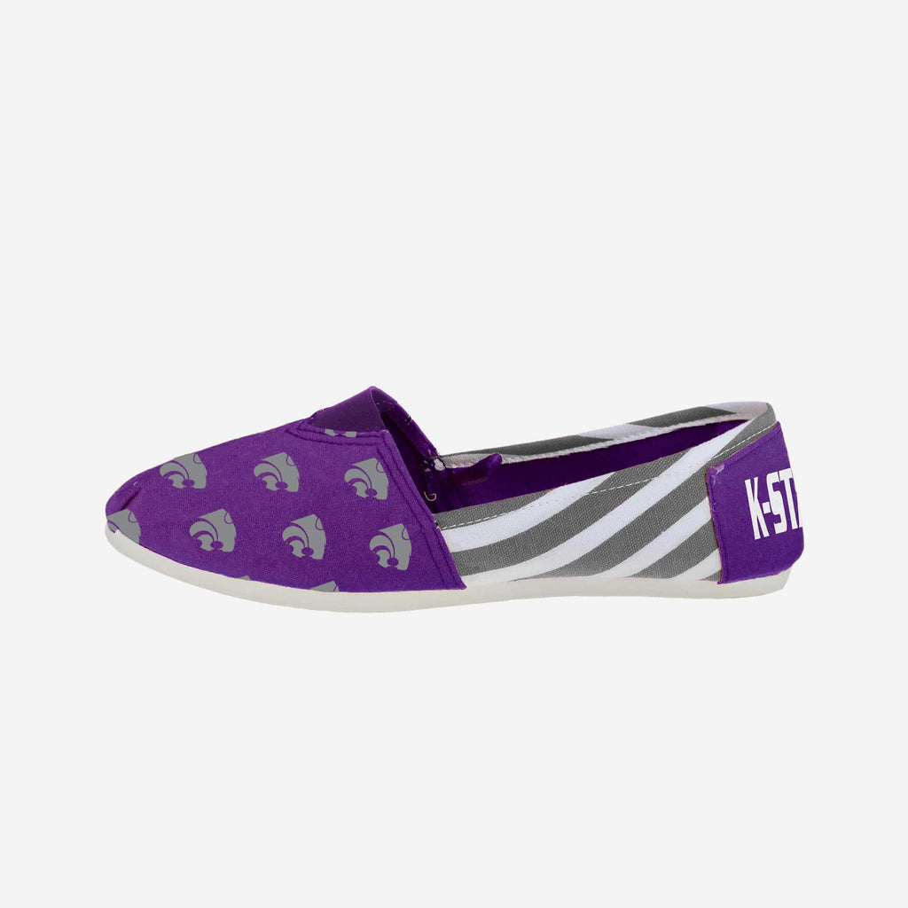 FOCO Kansas State Wildcats Stripe Canvas Shoe Women M 2