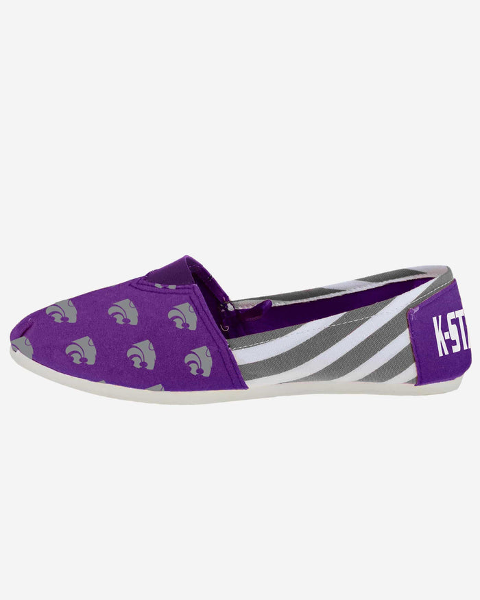 Kansas State Wildcats Womens Stripe Canvas Shoe FOCO - FOCO.com