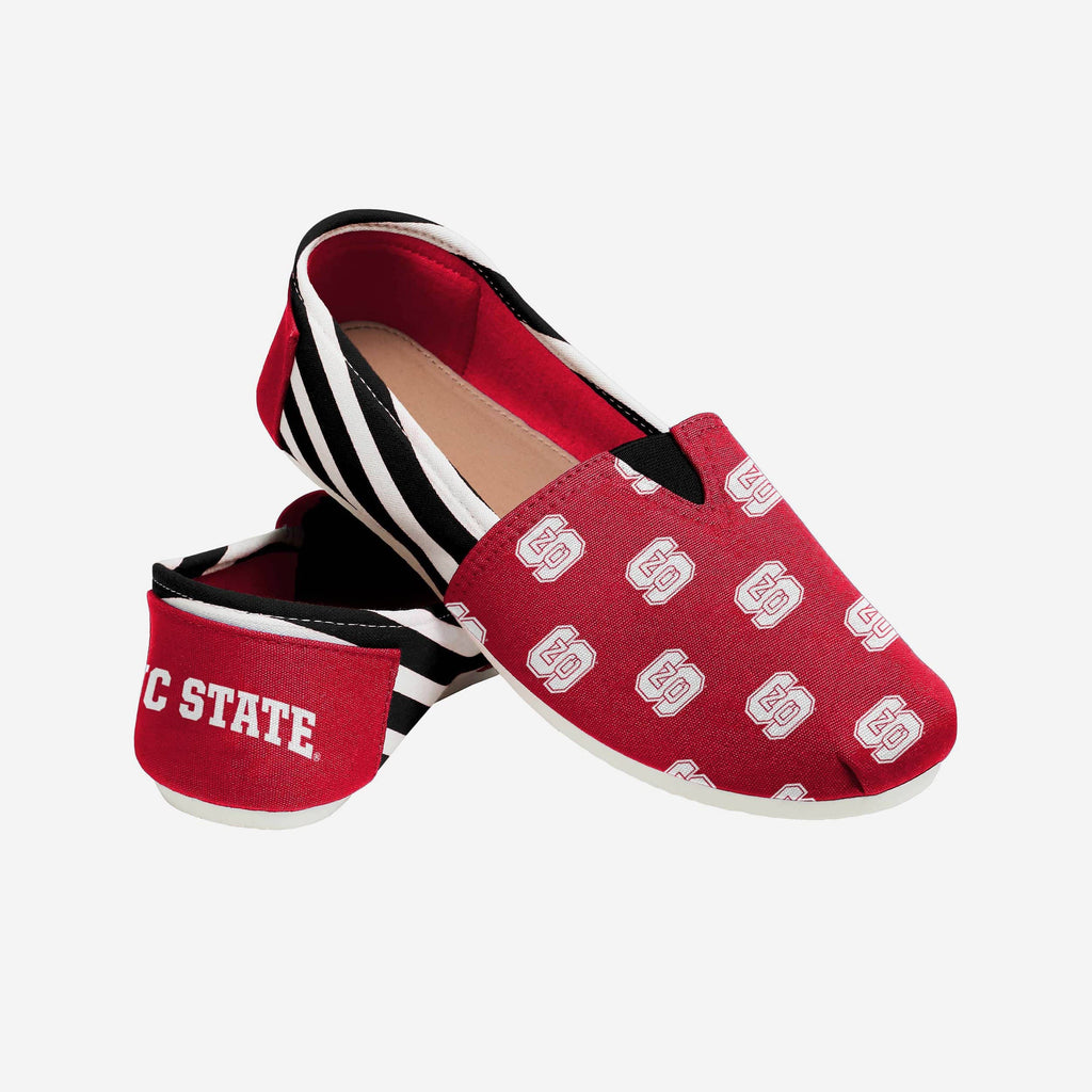 FOCO NC State Wolfpack Stripe Canvas Shoe Women's Large 4