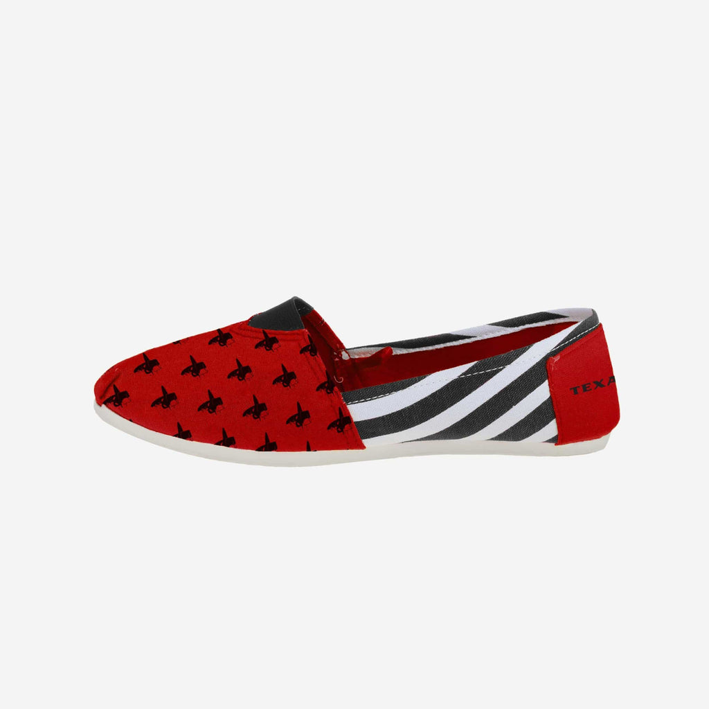 FOCO Texas Tech Red Raiders Stripe Canvas Shoe Red Multi M 2
