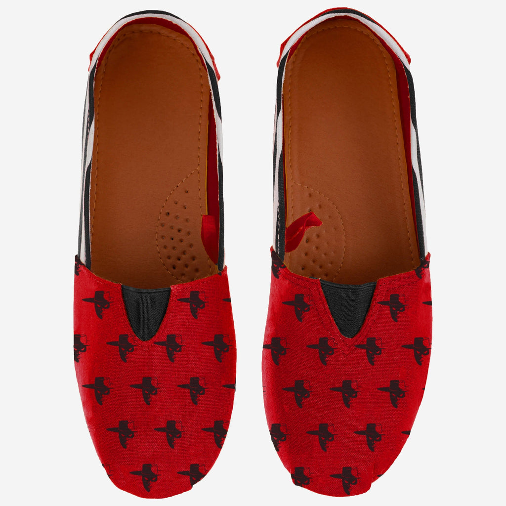 FOCO Texas Tech Red Raiders Stripe Canvas Shoe Red Multi M 3