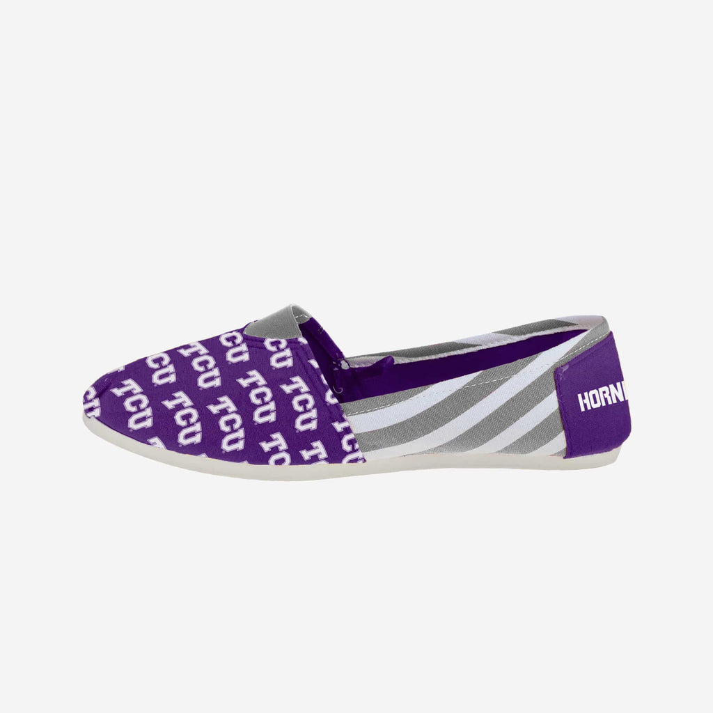 FOCO TCU Horned Frogs Stripe Canvas Shoe XL Women 2