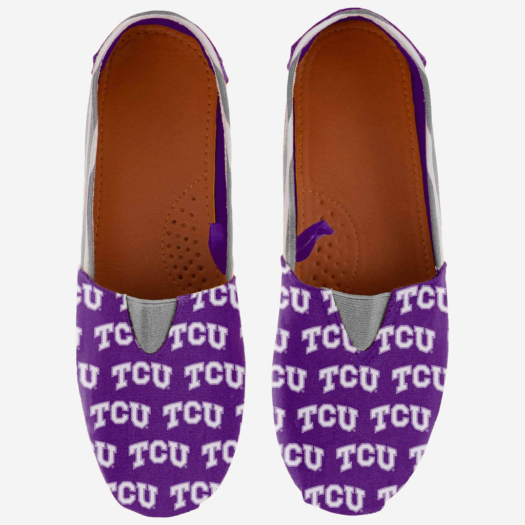 FOCO TCU Horned Frogs Stripe Canvas Shoe XL Women 3