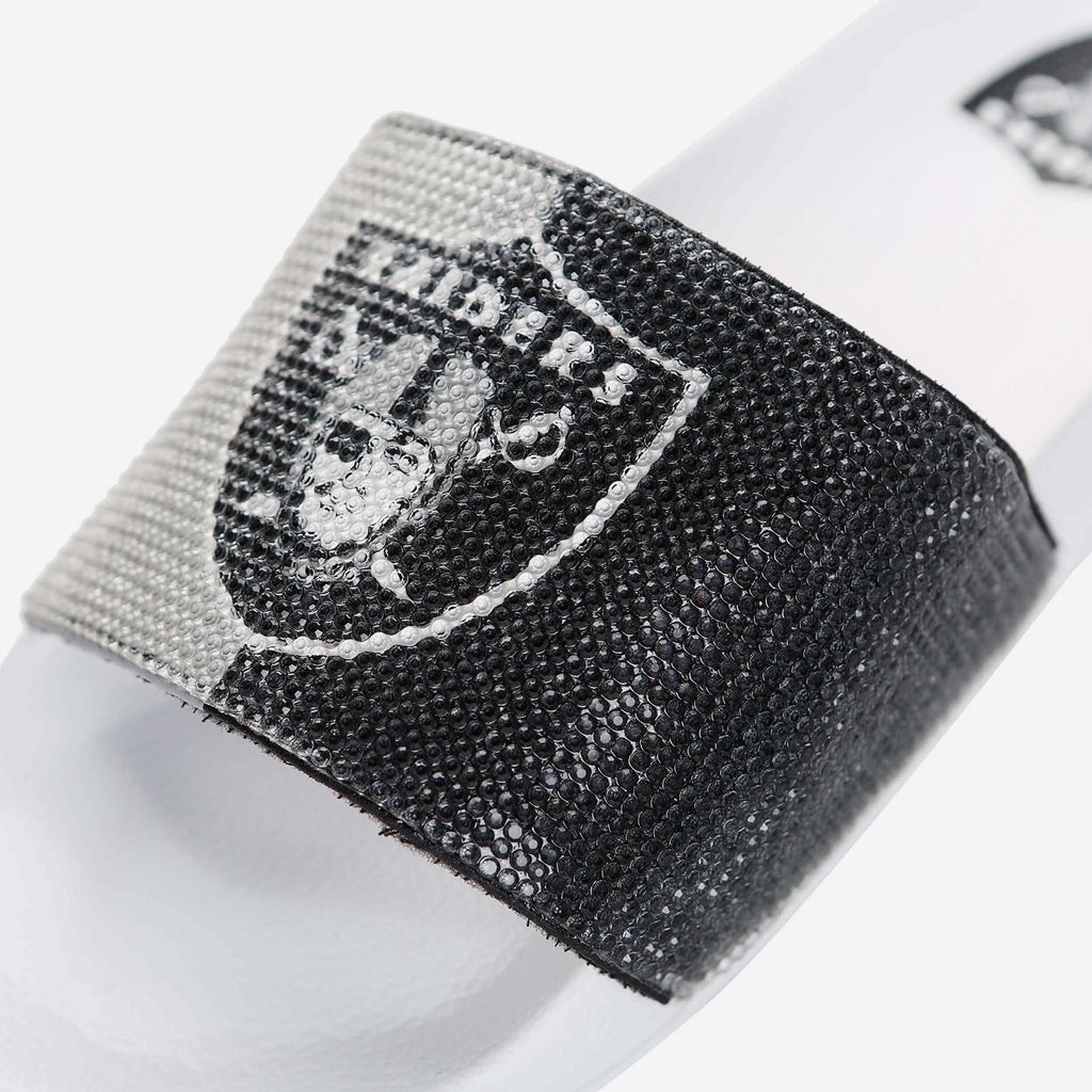 FOCO Big Logo Shimmer Slide Silver Women's S 3