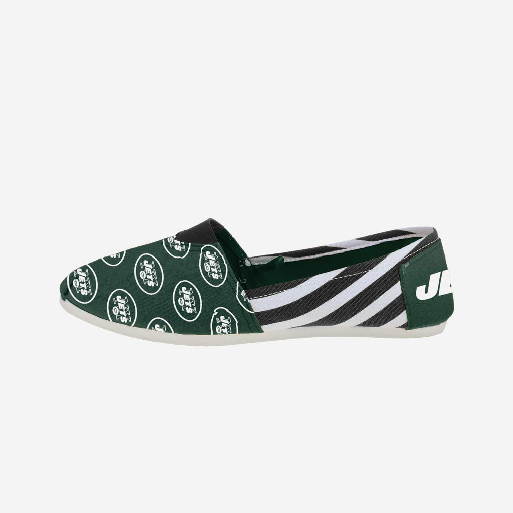 FOCO New York Jets Stripe Canvas Shoe Women Size S 2