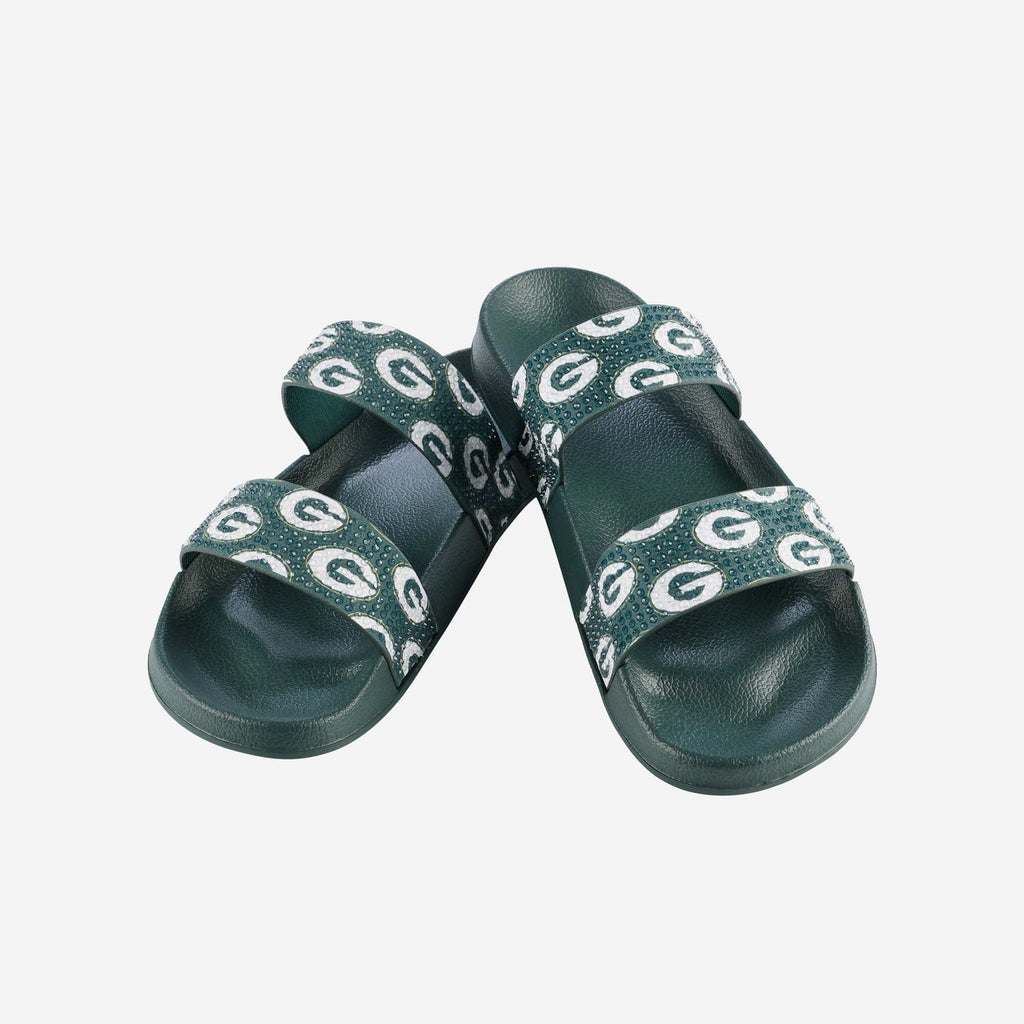 FOCO Double Strap Shimmer Sandal Green L 4