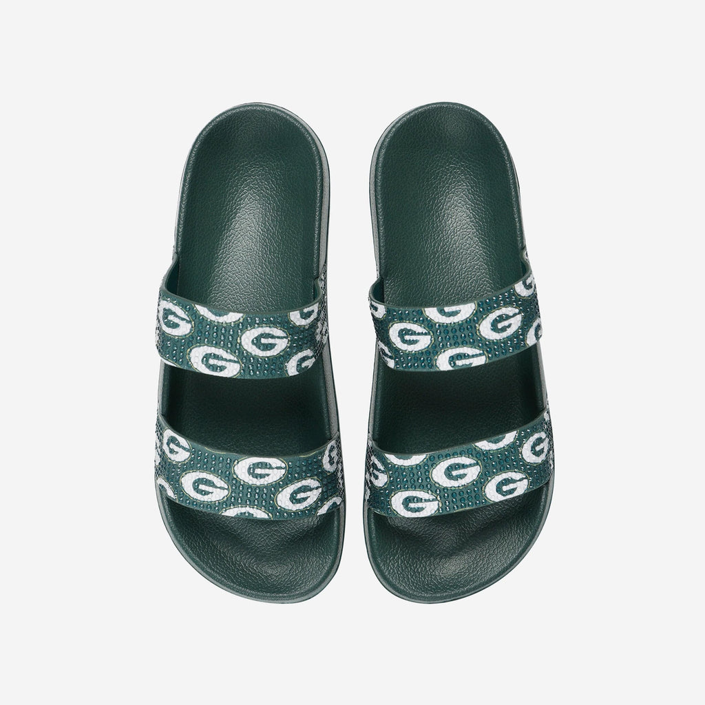 FOCO Double Strap Shimmer Sandal Green L 2