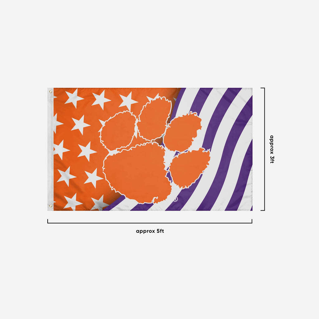 Clemson Tigers Americana Horizontal Flag FOCO