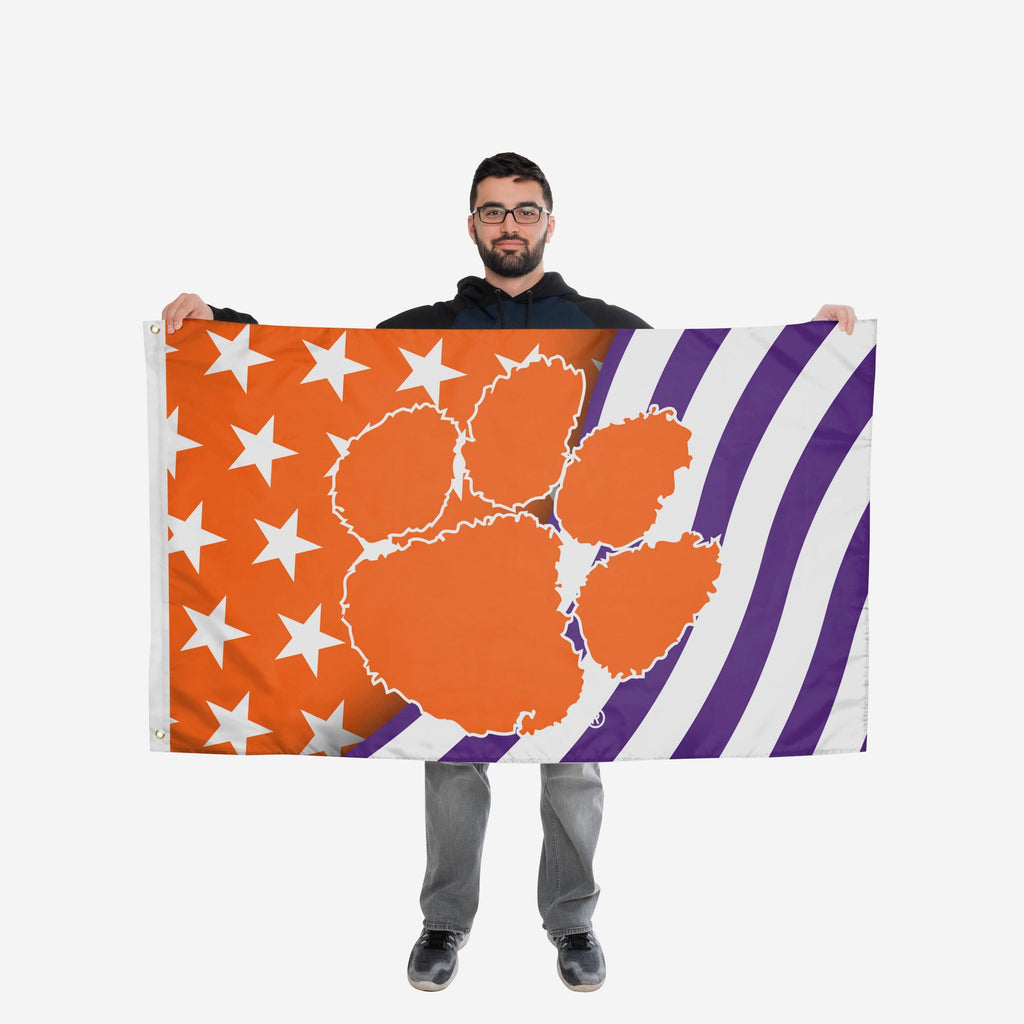 Clemson Tigers Americana Horizontal Flag FOCO