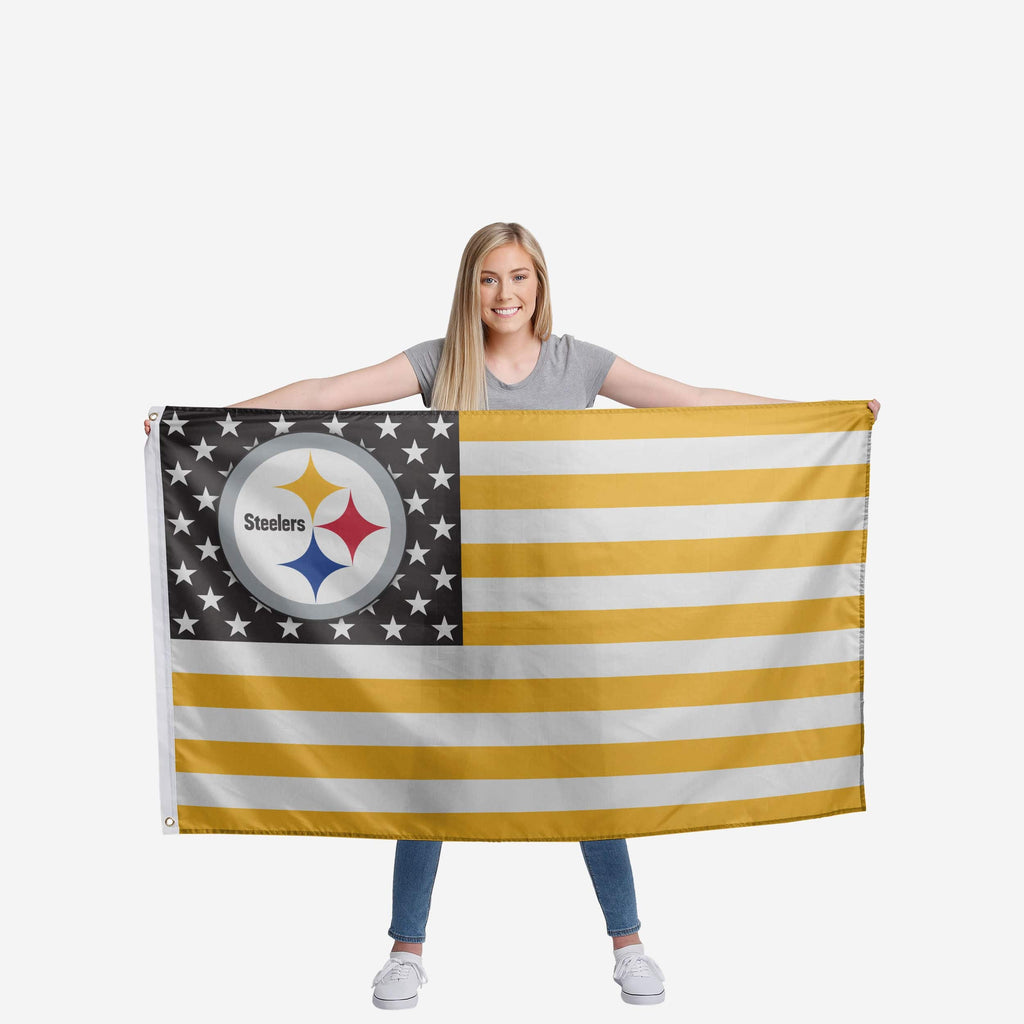 Pittsburgh Steelers Retro Stripes 3x5 Foot Flag - 150D Polyester, Double-Sided, Officially Licensed - View #8