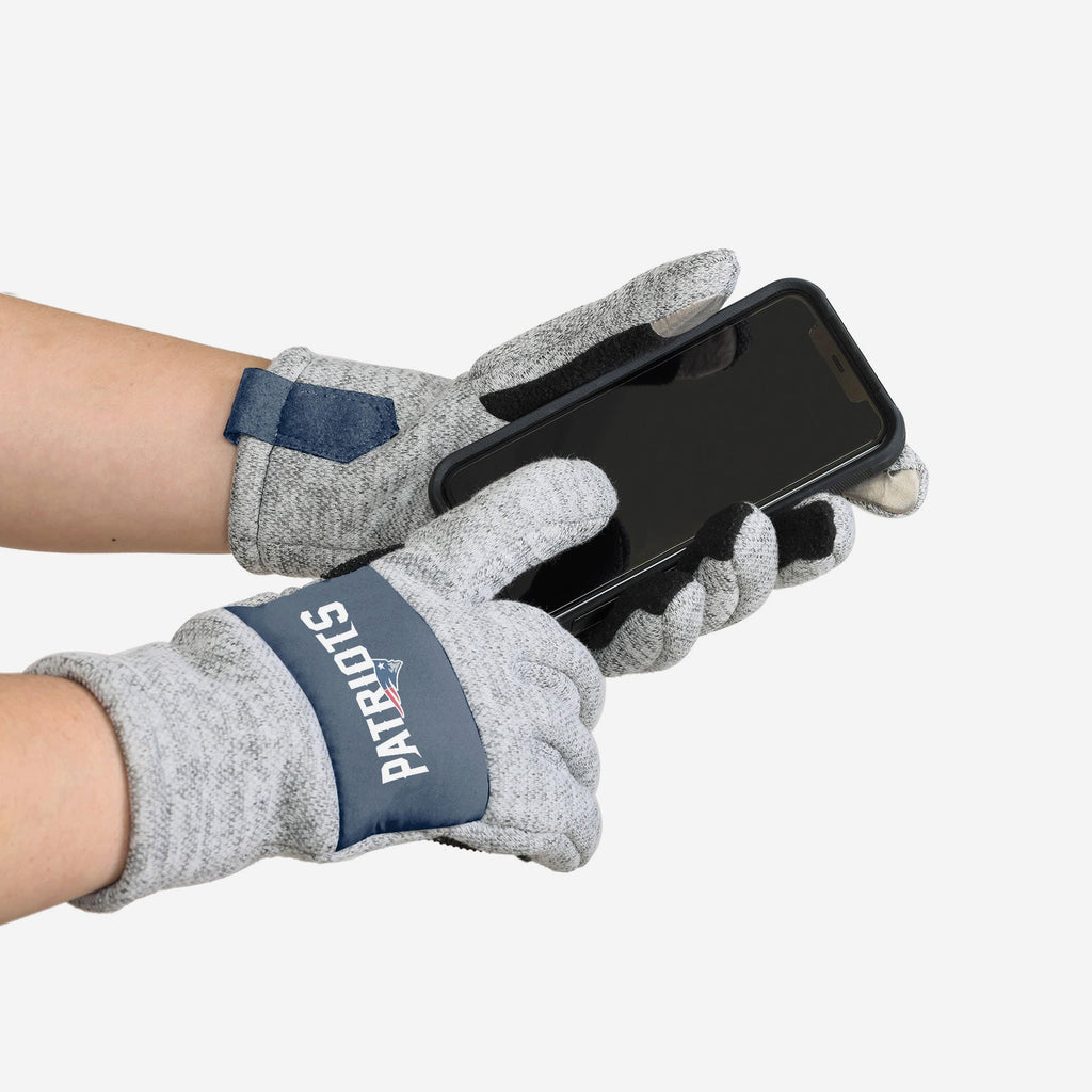 patriots handschuhe New England Patriots Heather Grey Insulated Gloves