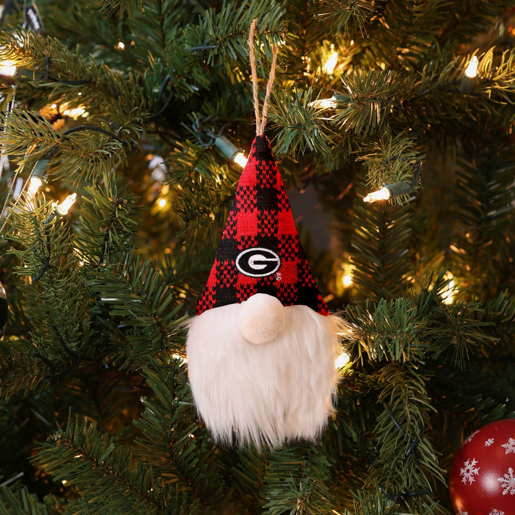 Georgia Bulldogs Plaid Hat Plush Gnome Ornament - Image 4