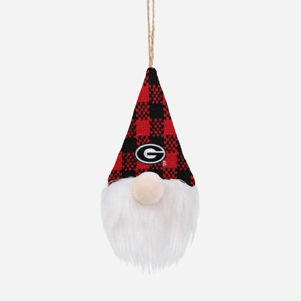 Georgia Bulldogs Plaid Hat Plush Gnome Ornament - Image 2