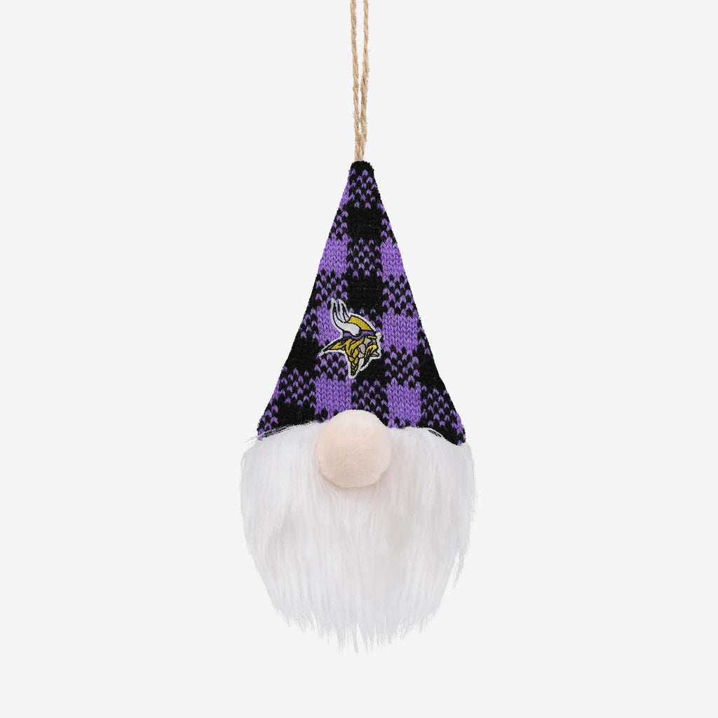 Minnesota Vikings Plaid Hat Plush Gnome Ornament FOCO