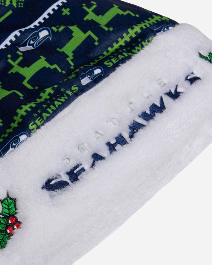 Seattle Seahawks Family Holiday Santa Hat FOCO - FOCO.com