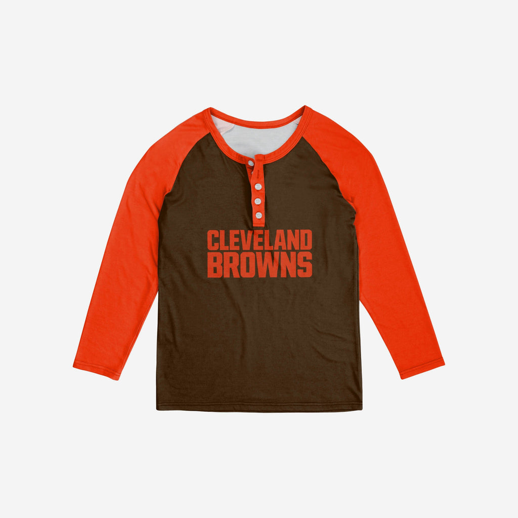 Henley à manches longues FOCO Cleveland Browns Big Wordmark 4