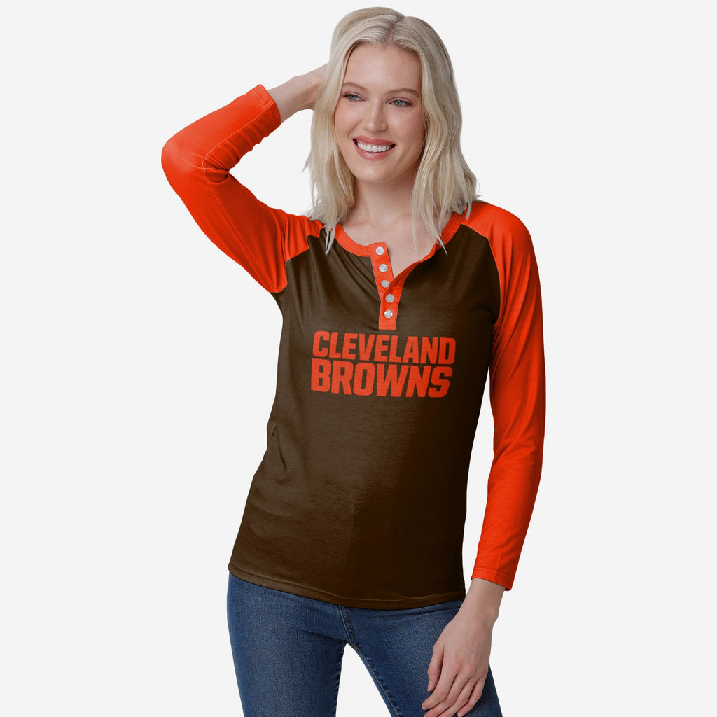 Henley à manches longues FOCO Cleveland Browns Big Wordmark 2