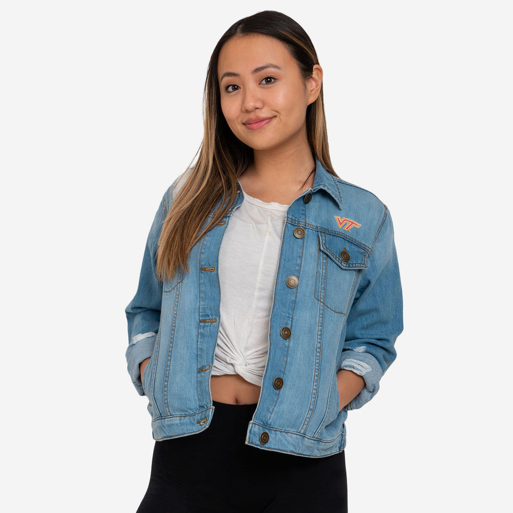 FOCO Virginia Tech Hokies Denim Days Jacket Blue L 2