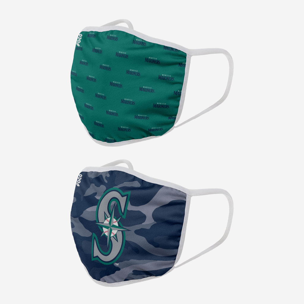 FOCO Seattle Mariners Clutch 2 Pack Gesichtsbedeckung - Unisex 3