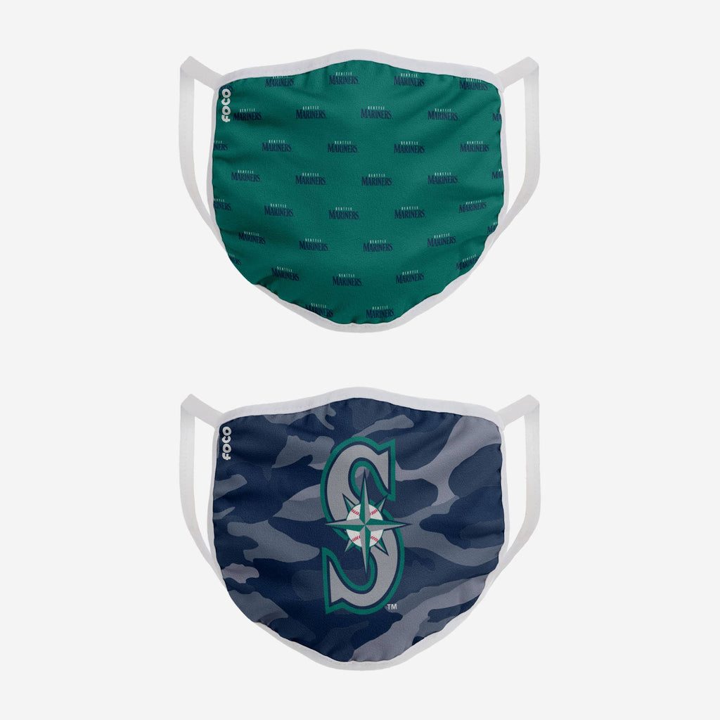 FOCO Seattle Mariners Clutch 2 Pack Gesichtsbedeckung - Unisex 2