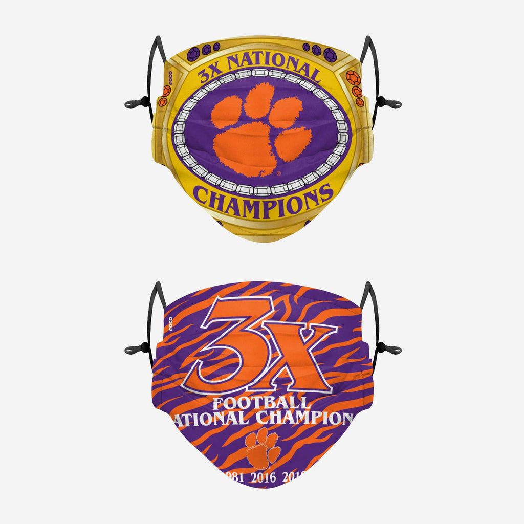 FOCO Clemson Tigers Thematic Champions Face Cover Unisex Orange 2