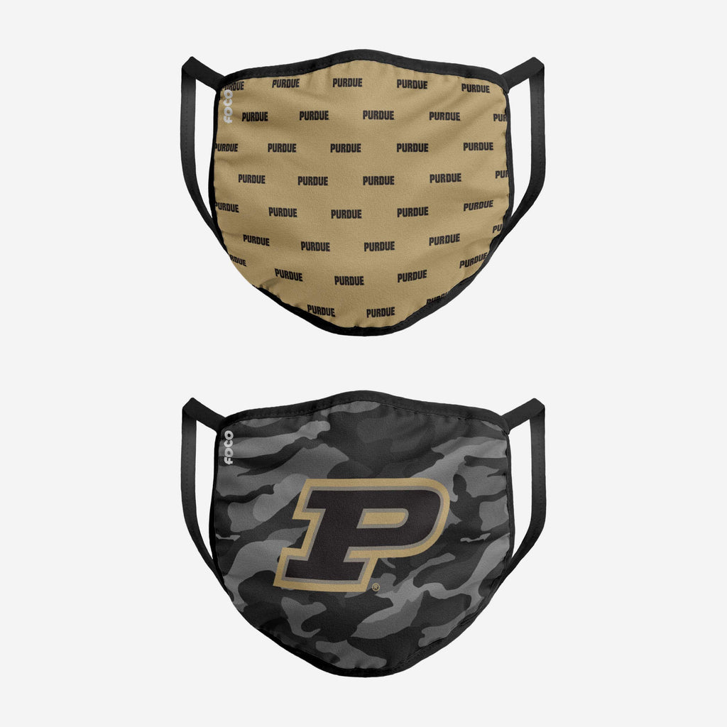 FOCO Purdue Boilermakers Clutch Face Cover 2 Pack 2