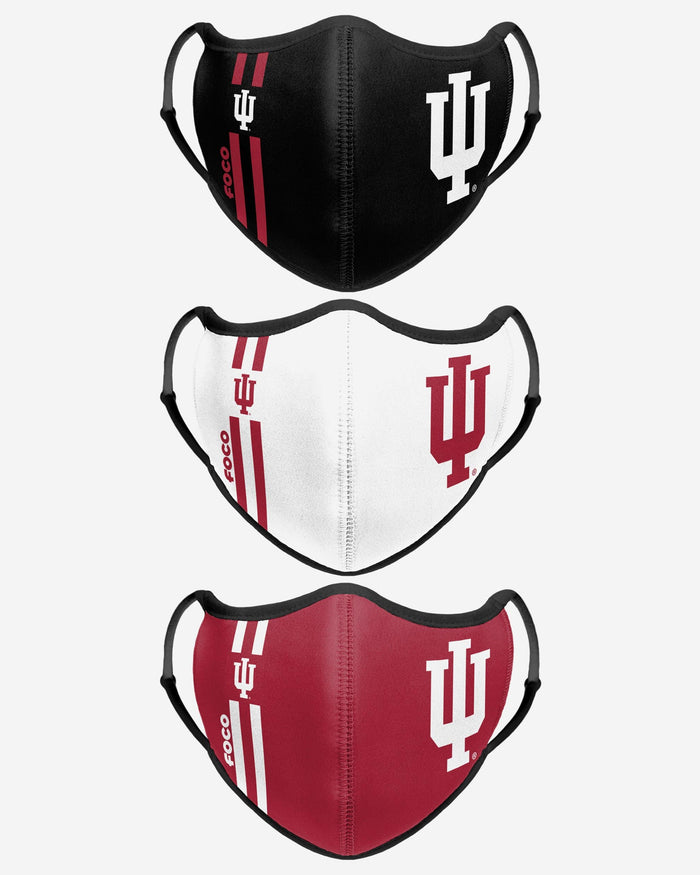 Indiana Hoosiers Sport 3 Pack Face Cover FOCO - FOCO.com