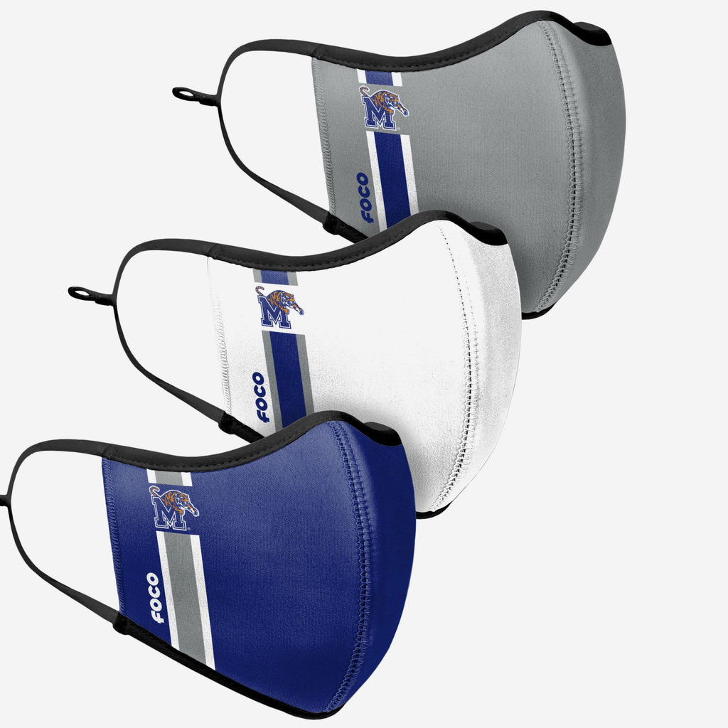 FOCO Memphis Tigers Sport Face Cover 3 Pack Multicolor 4