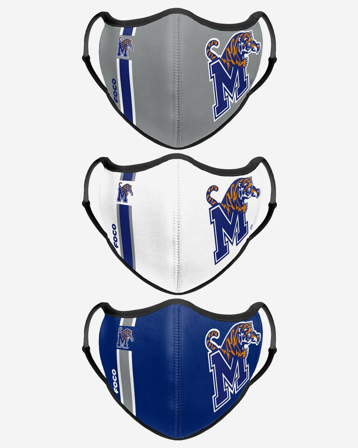 Memphis Tigers Sport 3 Pack Face Cover FOCO - FOCO.com