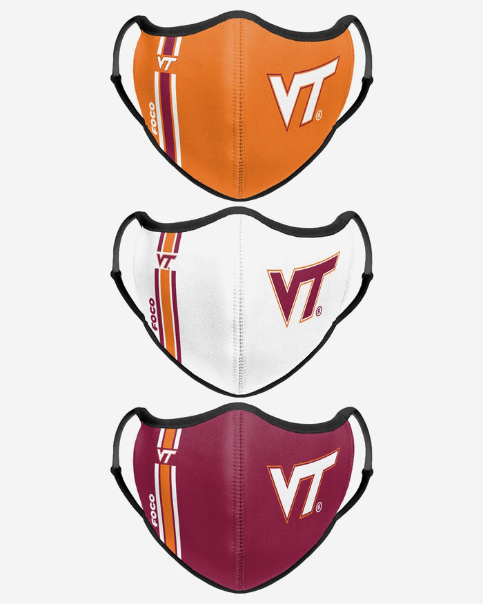 Virginia Tech Hokies Sport 3 Pack Face Cover FOCO - FOCO.com