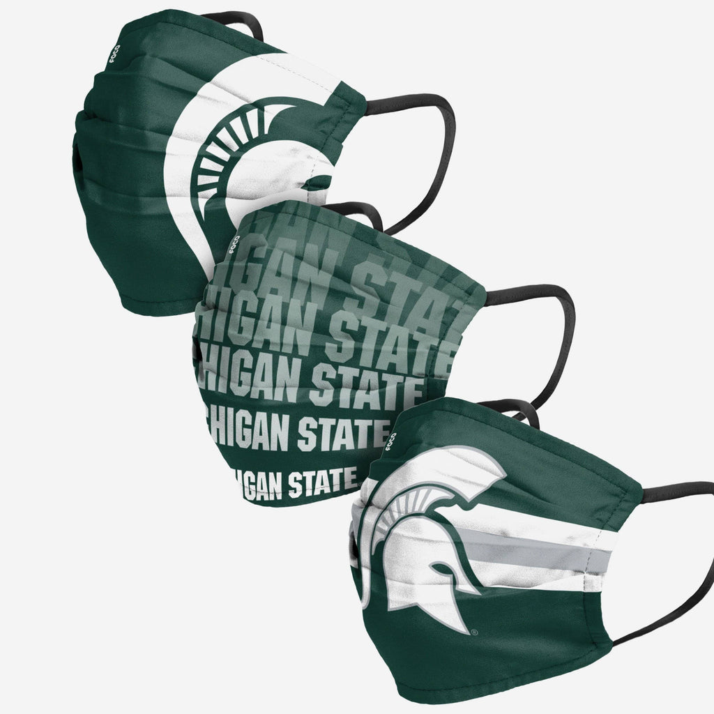 FOCO Michigan State Spartans Matchday Face Cover 3 Pack Youth 2
