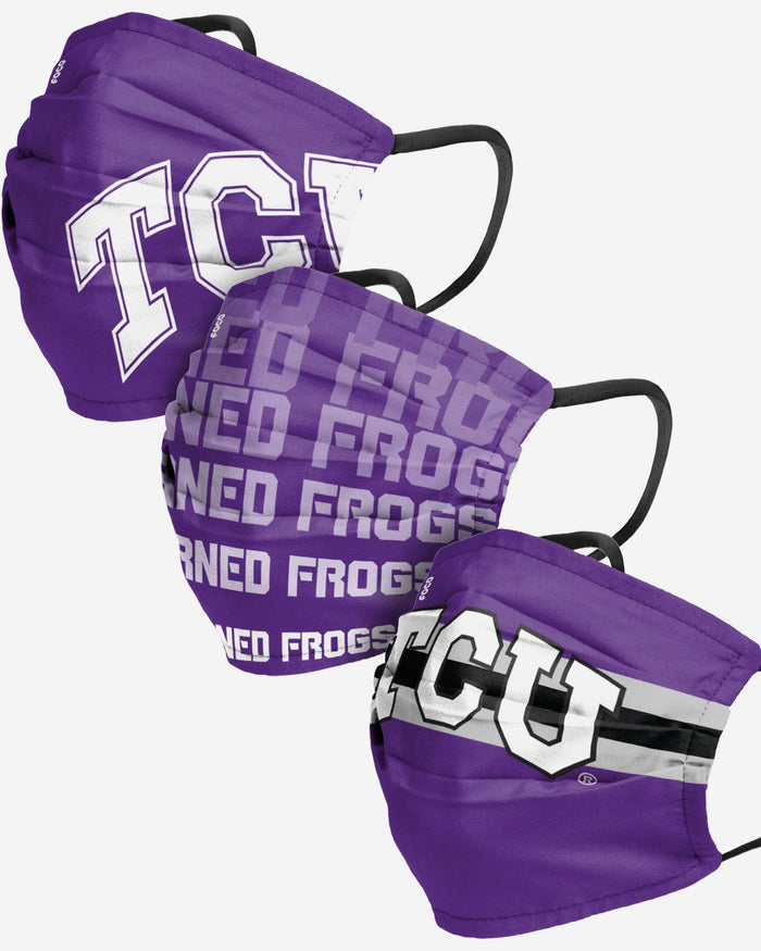 TCU Horned Frogs Matchday 3 Pack Face Cover FOCO - FOCO.com