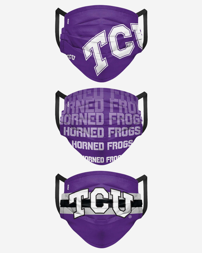 TCU Horned Frogs Matchday 3 Pack Face Cover FOCO - FOCO.com