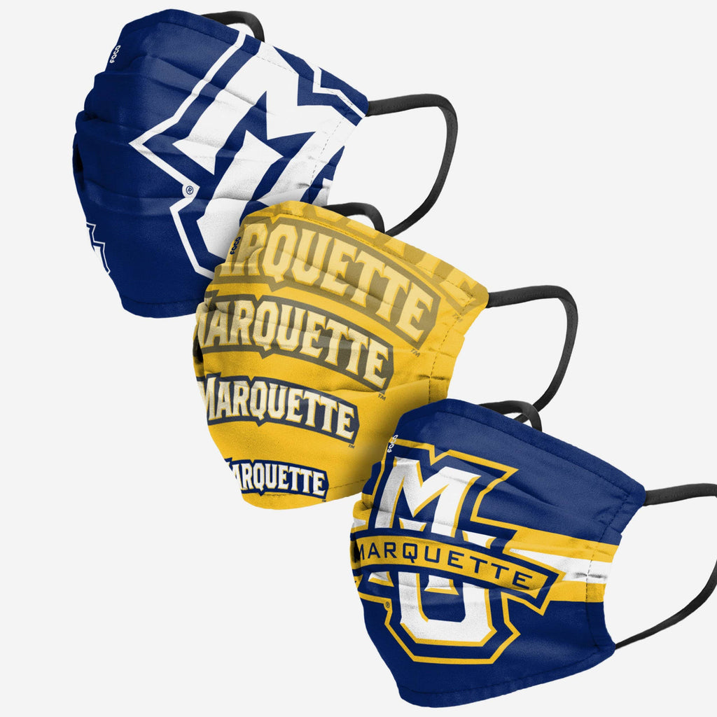 Marquette Golden Eagles Matchday 3 Pack Face Cover FOCO - FOCO.com
