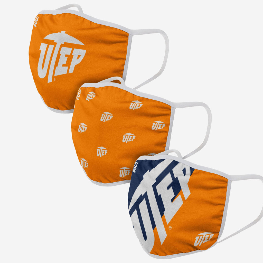 UTEP Miners 3 Pack Face Cover FOCO - FOCO.com