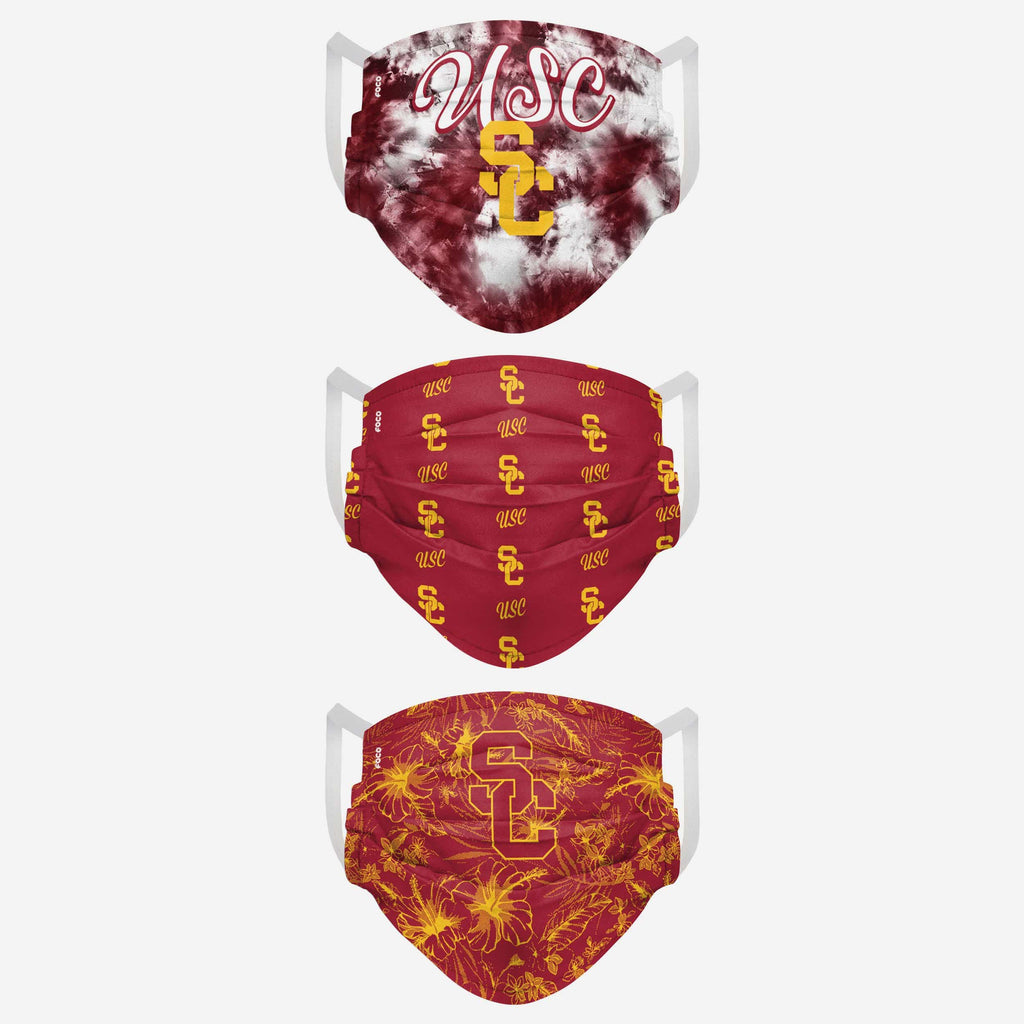 FOCO USC Trojans Face Cover 3 Pack 3