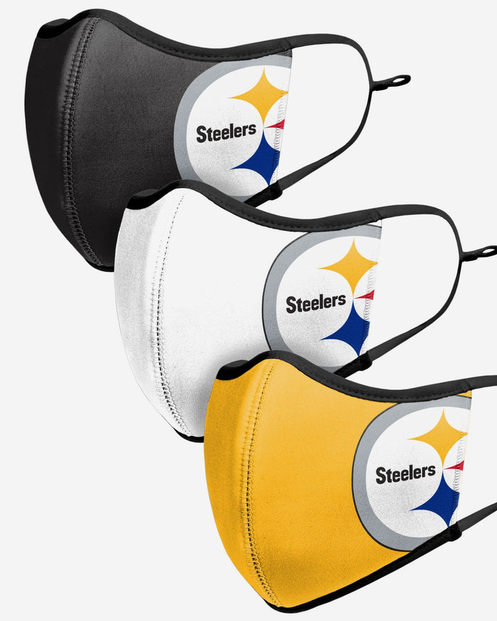 Pittsburgh Steelers Sport 3 Pack Face Cover FOCO - FOCO.com