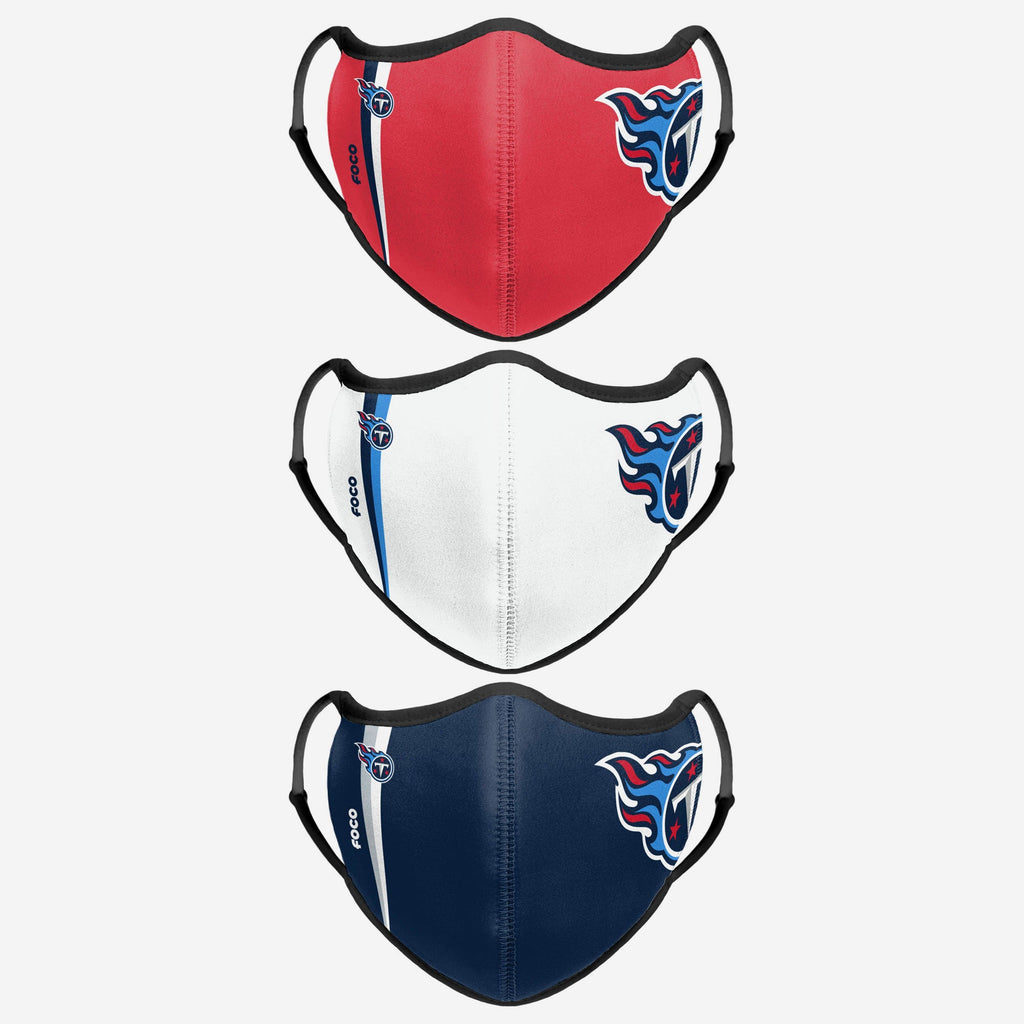 FOCO Tennessee Titans Face Cover 3 Pack Unisex 2