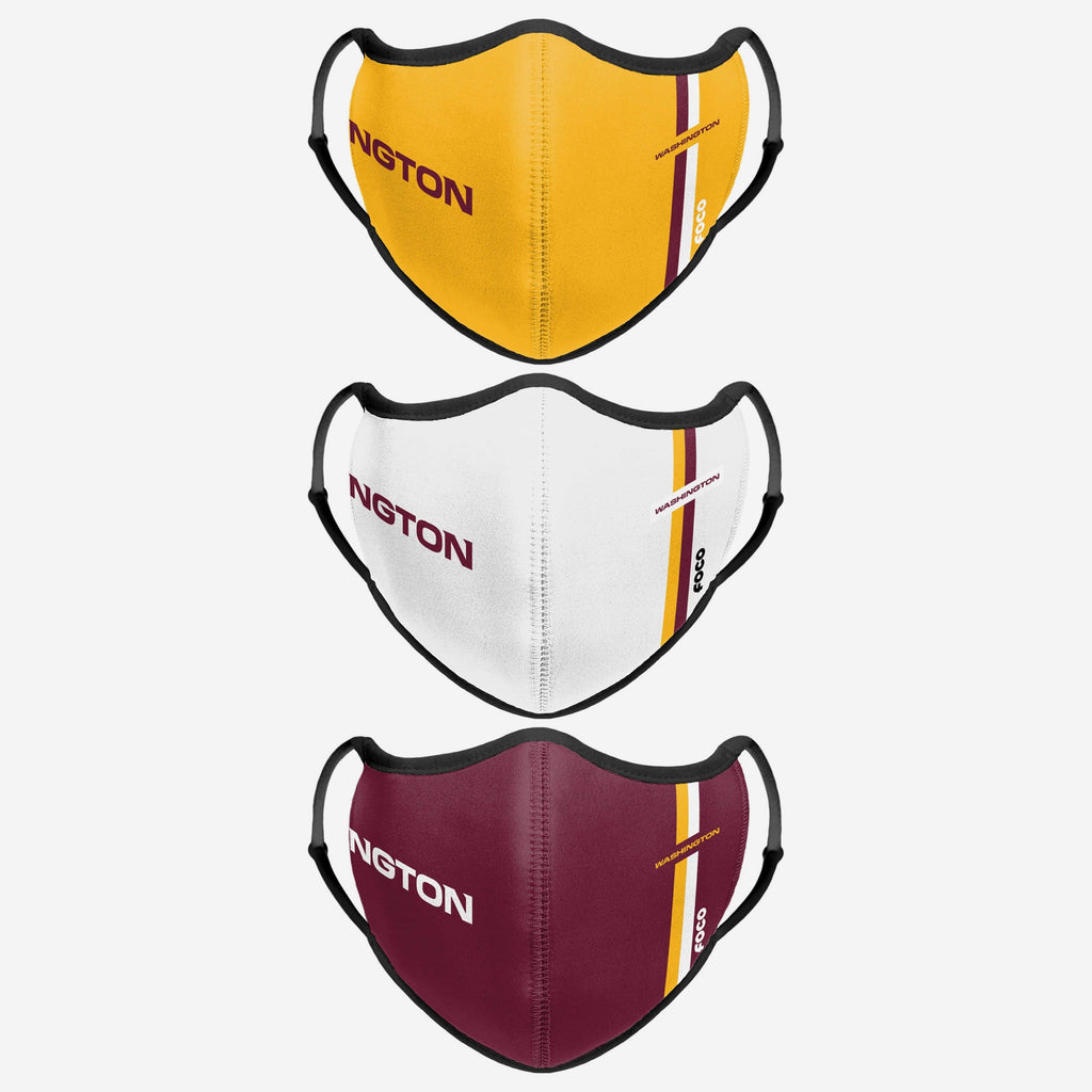 FOCO Washington Commanders Sport Face Cover 3 Pack Multicolor 2