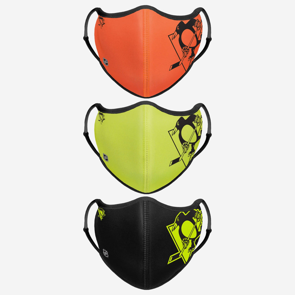 FOCO Pittsburgh Penguins Highlights Sport Face Cover 3 Pack Unisex 2