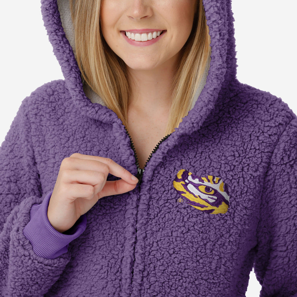FOCO LSU Tigers Sherpa One Piece Pajamas Purple M 4